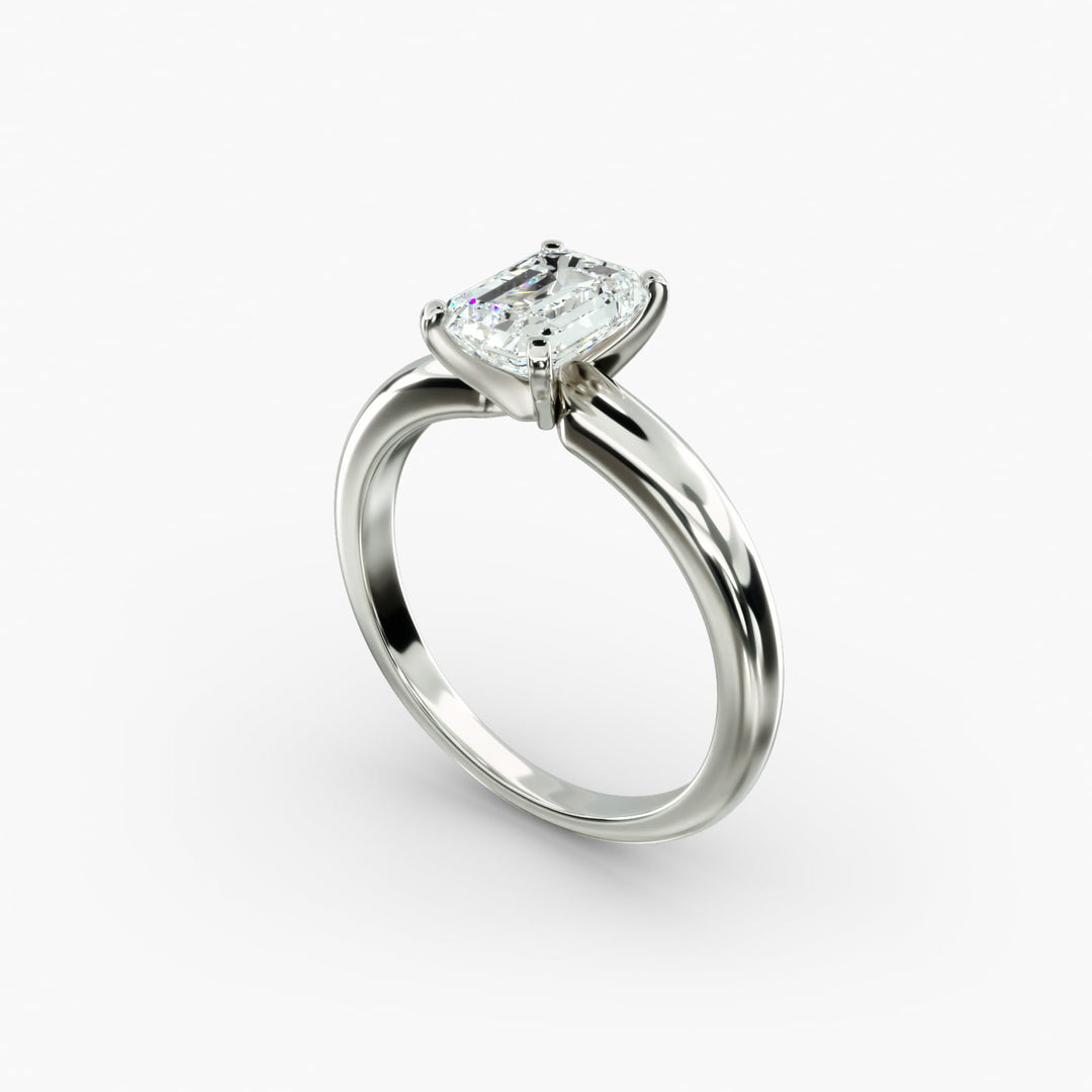 Emerald Lab-Grown Diamond Solitaire Ring – 4-Prong Classic | IGI Certified | 10K/14K/18K Gold