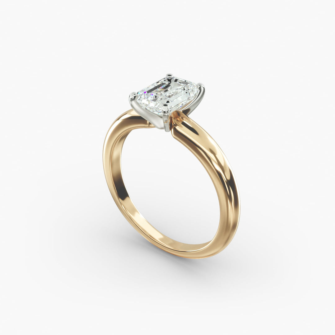 Emerald Lab-Grown Diamond Solitaire Ring – 4-Prong Classic | IGI Certified | 10K/14K/18K Gold