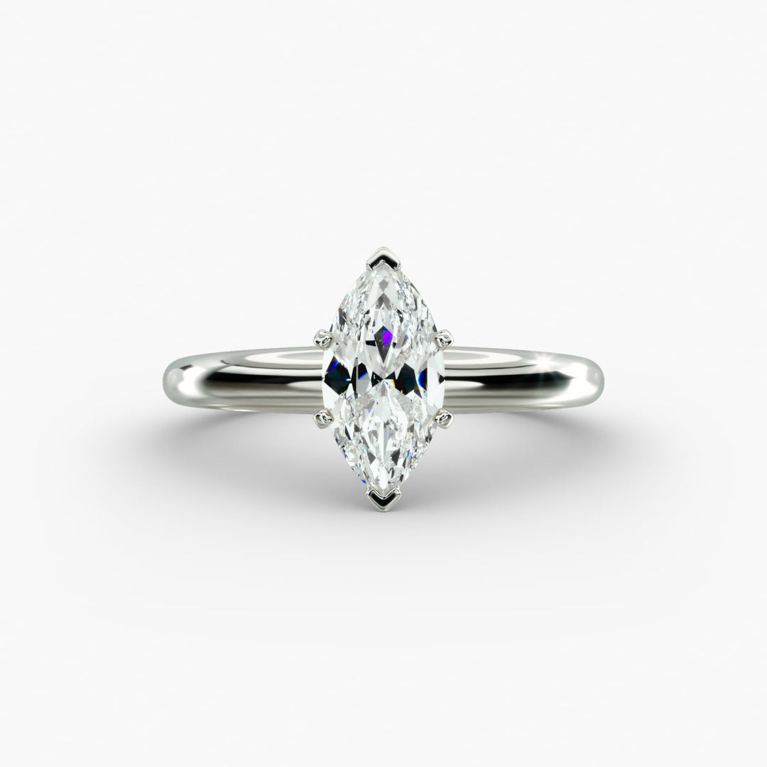 Marquise Lab-Grown Diamond Solitaire Ring – 6-Prong Classic | IGI Certified | 10K/14K/18K Gold