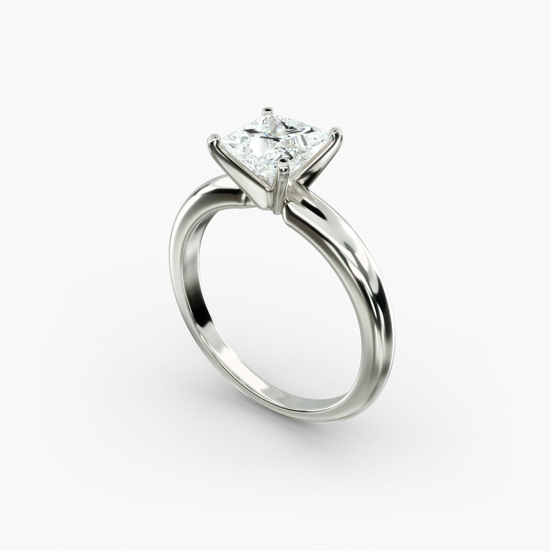 Princess Lab-Grown Diamond Solitaire Ring – 4-Prong Classic | IGI Certified | 10K/14K/18K Gold