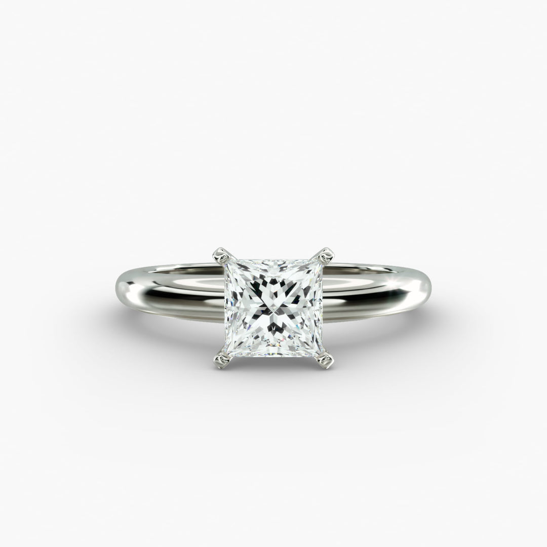 Princess Lab-Grown Diamond Solitaire Ring – 4-Prong Classic | IGI Certified | 10K/14K/18K Gold