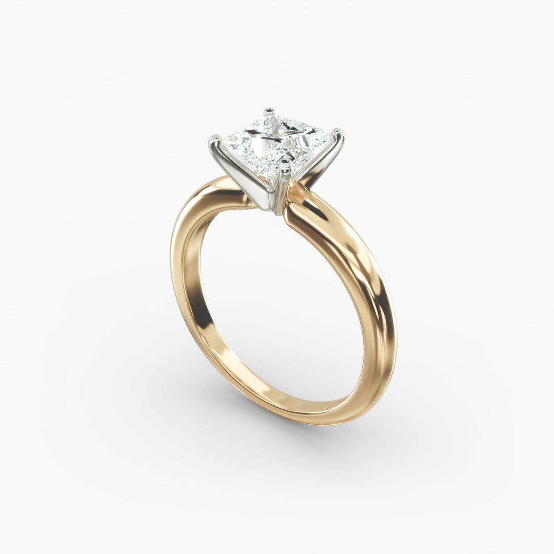 Princess Lab-Grown Diamond Solitaire Ring – 4-Prong Classic | IGI Certified | 10K/14K/18K Gold