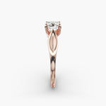 Load image into Gallery viewer, Cushion Lab-Grown Diamond 4-Prong Unique Band Ring | IGI Certified | 10K/14K/18K Gold
