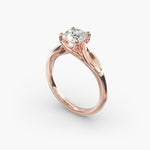 Load image into Gallery viewer, Cushion Lab-Grown Diamond 4-Prong Unique Band Ring | IGI Certified | 10K/14K/18K Gold
