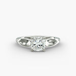 Load image into Gallery viewer, Cushion Lab-Grown Diamond 4-Prong Unique Band Ring | IGI Certified | 10K/14K/18K Gold
