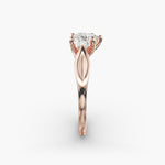 Load image into Gallery viewer, Heart Lab-Grown Diamond Ring – 5-Prong Leaf Style | IGI Certified | 10K/14K/18K Gold
