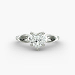 Load image into Gallery viewer, Heart Lab-Grown Diamond Ring – 5-Prong Leaf Style | IGI Certified | 10K/14K/18K Gold
