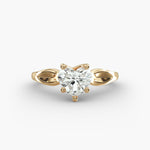 Load image into Gallery viewer, Heart Lab-Grown Diamond Ring – 5-Prong Leaf Style | IGI Certified | 10K/14K/18K Gold
