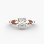 Load image into Gallery viewer, Pear Shape Lab-Grown Diamond Ring — 5-Prong Unique Design | IGI Certified | 10K/14K/18K Gold
