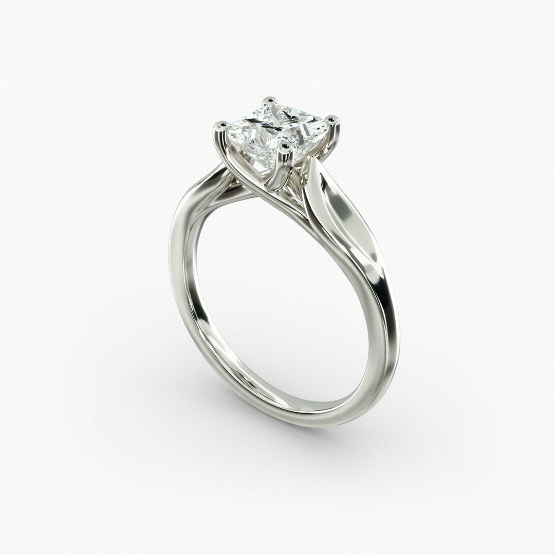 Princess Cut Lab-Grown Diamond Ring — Unique 4-Prong Design | IGI Certified | 10K/14K/18K Gold