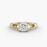 Load image into Gallery viewer, Princess Cut Lab-Grown Diamond Ring — Unique 4-Prong Design | IGI Certified | 10K/14K/18K Gold
