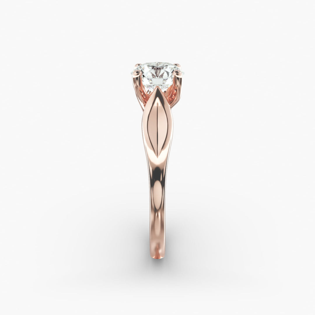 Round Brilliant Lab-Grown Diamond 4-Prong Unique Band Ring | IGI Certified | 10K/14K/18K Gold