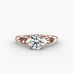 Load image into Gallery viewer, Round Brilliant Lab-Grown Diamond 4-Prong Unique Band Ring | IGI Certified | 10K/14K/18K Gold
