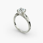 Load image into Gallery viewer, Round Brilliant Lab-Grown Diamond 4-Prong Unique Band Ring | IGI Certified | 10K/14K/18K Gold
