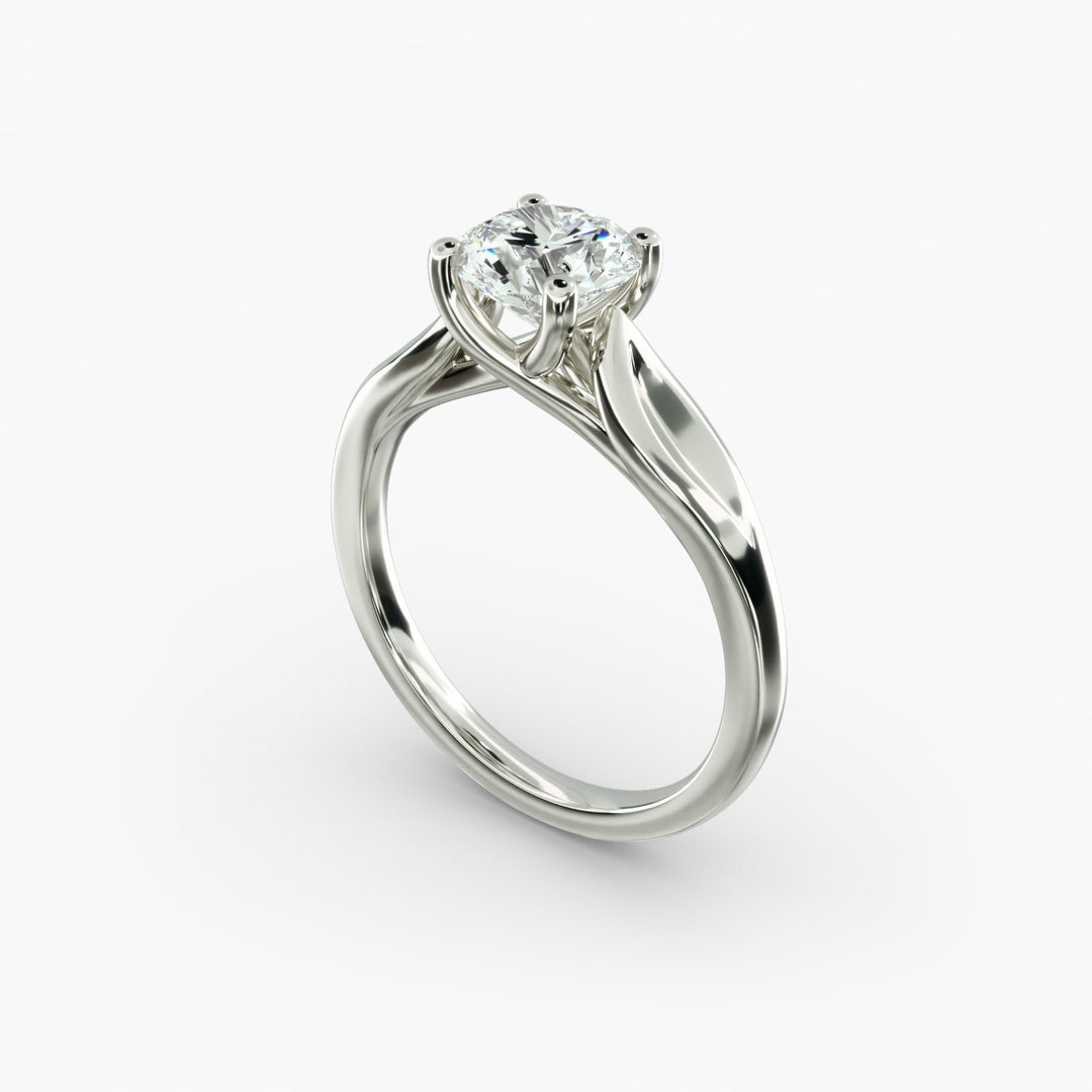 Round Brilliant Lab-Grown Diamond 4-Prong Unique Band Ring | IGI Certified | 10K/14K/18K Gold