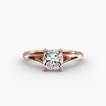 Load image into Gallery viewer, Cushion Lab-Grown Diamond Four-Prong V-Shape Engagement Ring | Elegant Solitaire | IGI Certified | 10K/14K/18K Gold
