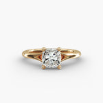 Load image into Gallery viewer, Cushion Lab-Grown Diamond Four-Prong V-Shape Engagement Ring | Elegant Solitaire | IGI Certified | 10K/14K/18K Gold
