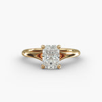 Load image into Gallery viewer, Radiant Cut V-Shape Lab-Grown Diamond Ring | 0.50–5.00 Carat | IGI Certified | Yellow, White, Rose Gold
