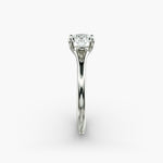 Load image into Gallery viewer, Round Lab-Grown Diamond V-Shape Four-Prong Engagement Ring | Modern Solitaire | IGI Certified | 10K/14K/18K Gold

