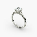 Load image into Gallery viewer, Round Lab-Grown Diamond V-Shape Four-Prong Engagement Ring | Modern Solitaire | IGI Certified | 10K/14K/18K Gold
