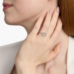 Load image into Gallery viewer, Lab Grown Cushion Cut Diamond Halo Ring – 1 to 5 Carat Center | Sustainable Luxury USA

