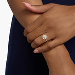 Load image into Gallery viewer, Lab Grown Cushion Cut Diamond Halo Ring – 1 to 5 Carat Center | Sustainable Luxury USA
