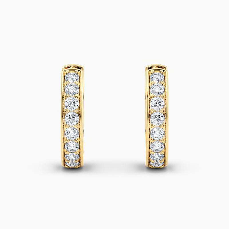 Round Lab-Grown Diamond Hoop Earrings 0.50 CTW – 16 Stones | 10K, 14K, 18K White, Yellow & Rose Gold | IGI Certified
