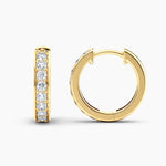 Load image into Gallery viewer, Round Lab-Grown Diamond Hoop Earrings 0.50 CTW – 16 Stones | 10K, 14K, 18K White, Yellow &amp; Rose Gold | IGI Certified
