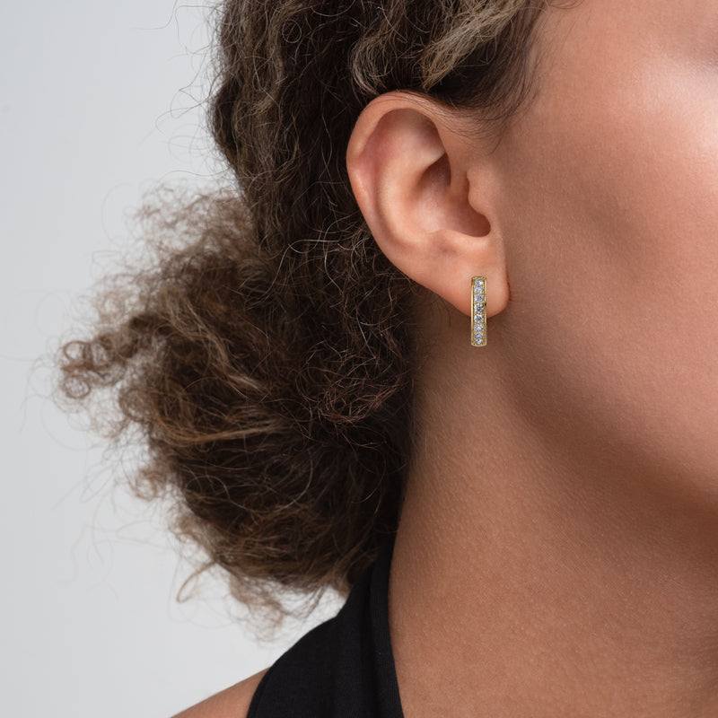 Round Lab-Grown Diamond Hoop Earrings 0.50 CTW – 16 Stones | 10K, 14K, 18K White, Yellow & Rose Gold | IGI Certified