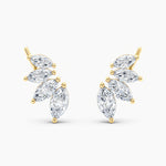 Load image into Gallery viewer, Marquise Lab-Grown Diamond Ear Climber Earrings 1.50 CTW – 8 Stones | 10K, 14K, 18K White, Yellow &amp; Rose Gold | IGI Certified
