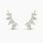 Load image into Gallery viewer, Pear-Cut Lab-Grown Diamond Ear Climber Earrings 1.25 CTW – 8 Stones | 10K, 14K, 18K White, Yellow &amp; Rose Gold | IGI Certified
