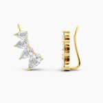 Load image into Gallery viewer, Pear-Cut Lab-Grown Diamond Ear Climber Earrings 1.25 CTW – 8 Stones | 10K, 14K, 18K White, Yellow &amp; Rose Gold | IGI Certified
