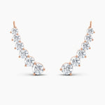 Load image into Gallery viewer, Round Lab-Grown Diamond Ascend Ear Climbers 3.00 CTW – 12 Stones | 10K, 14K, 18K White, Yellow &amp; Rose Gold | IGI Certified

