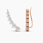 Load image into Gallery viewer, Round Lab-Grown Diamond Ascend Ear Climbers 3.00 CTW – 12 Stones | 10K, 14K, 18K White, Yellow &amp; Rose Gold | IGI Certified
