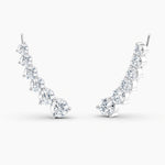 Load image into Gallery viewer, Round Lab-Grown Diamond Ascend Ear Climbers 3.00 CTW – 12 Stones | 10K, 14K, 18K White, Yellow &amp; Rose Gold | IGI Certified
