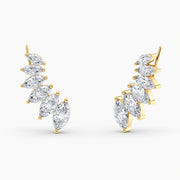 Marquise Lab-Grown Diamond Ear Climbers 3.00 CTW – 12 Stones | 10K, 14K, 18K White, Yellow & Rose Gold | IGI Certified