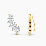 Load image into Gallery viewer, Marquise Lab-Grown Diamond Ear Climbers 3.00 CTW – 12 Stones | 10K, 14K, 18K White, Yellow &amp; Rose Gold | IGI Certified
