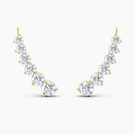 Load image into Gallery viewer, Round Lab-Grown Diamond Ascend Ear Climbers 3.00 CTW – 12 Stones | 10K, 14K, 18K White, Yellow &amp; Rose Gold | IGI Certified

