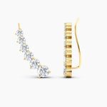 Load image into Gallery viewer, Round Lab-Grown Diamond Ascend Ear Climbers 3.00 CTW – 12 Stones | 10K, 14K, 18K White, Yellow &amp; Rose Gold | IGI Certified
