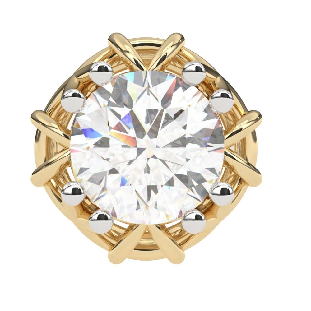 X-Style Round Lab Grown Diamond Earrings 1.61 CTW in 10K 14K 18K White Yellow Rose Gold