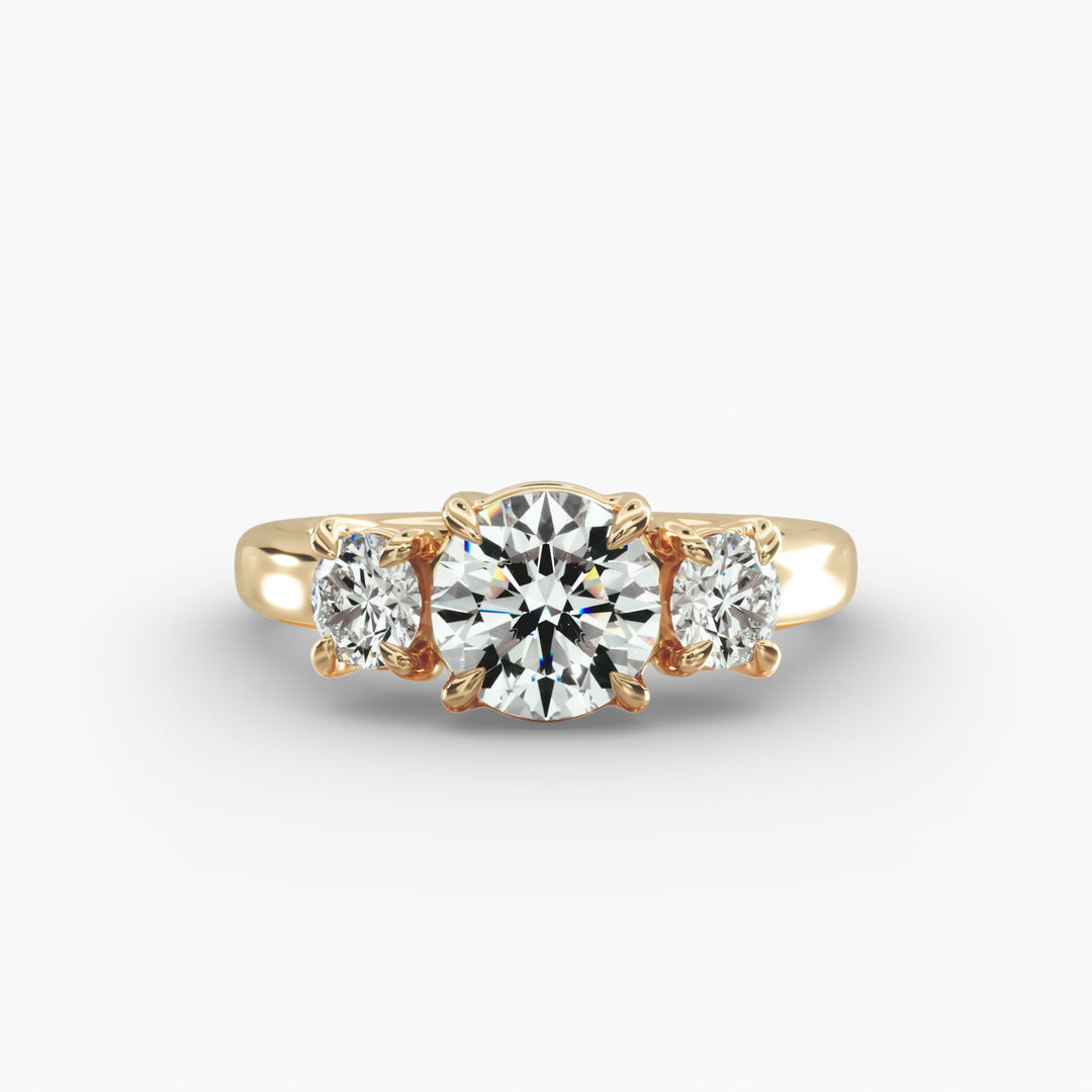 10K Gold Round Brilliant Cut Solitaire Diamond Engagement Ring