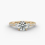Load image into Gallery viewer, 14K Gold Round Brilliant Cut Three Stone Engagement Ring
