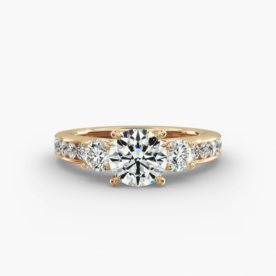 10k Gold Classic Round Cut Solitaire Diamond Engagement Ring