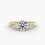 Load image into Gallery viewer, 14K Gold Three Stone Round Shaped Diamond Engagement Ring
