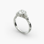 Load image into Gallery viewer, 10K Gold Three Stone Round With Pear Shaped Diamond Engagement Ring
