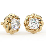 Load image into Gallery viewer, Rose-Style Round Lab Grown Diamond Earrings 0.93 CTW in 10K 14K 18K White Yellow Rose Gold
