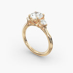 Load image into Gallery viewer, 14K Gold Three Stone Round Shaped Diamond Engagement Ring
