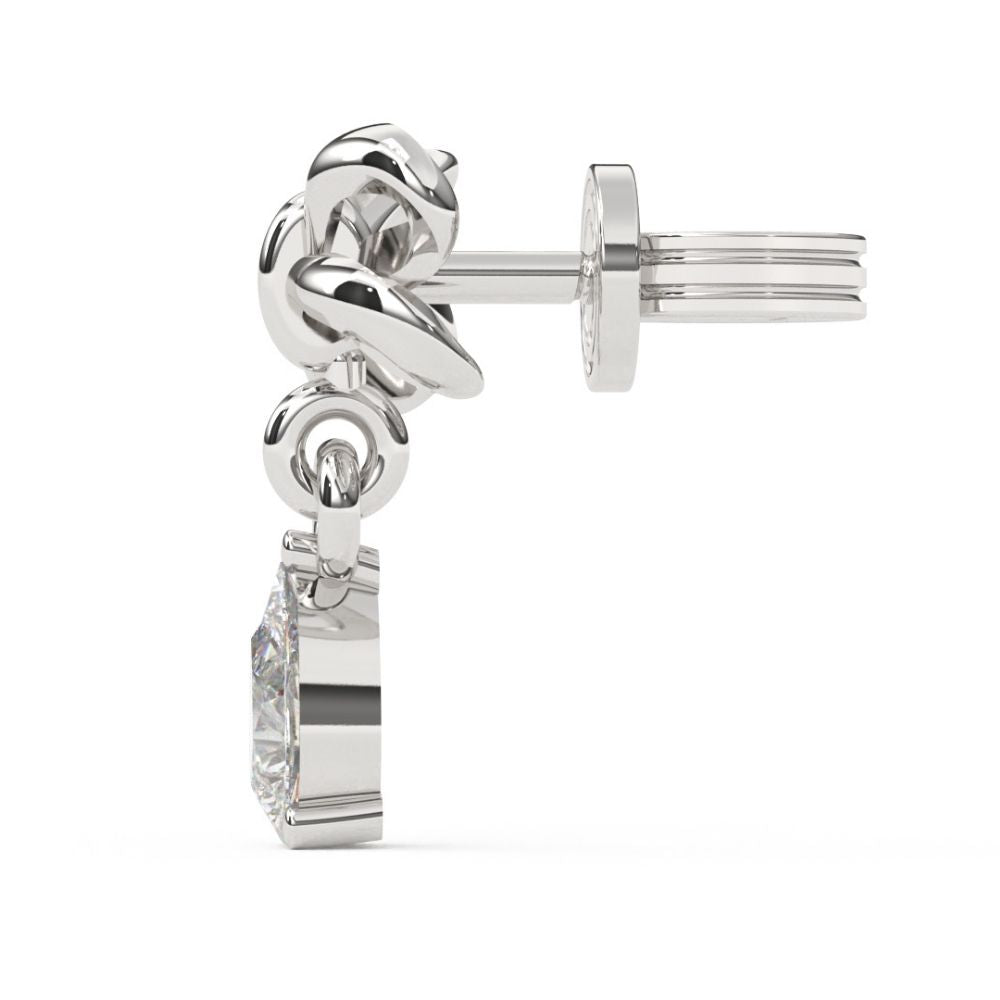 Pear Lab Grown Diamond Drop Earrings 0.59 CTW in 10K 14K 18K White Yellow Rose Gold