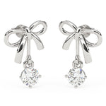 Load image into Gallery viewer, Round Lab Grown Diamond Drop Earrings 0.50 CTW in 10K 14K 18K White Yellow Rose Gold
