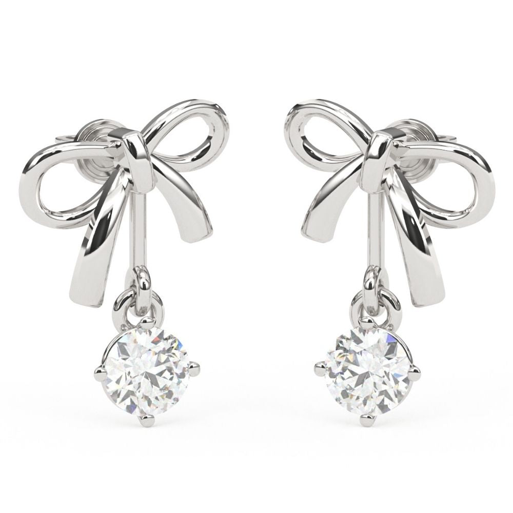 Round Lab Grown Diamond Drop Earrings 0.50 CTW in 10K 14K 18K White Yellow Rose Gold